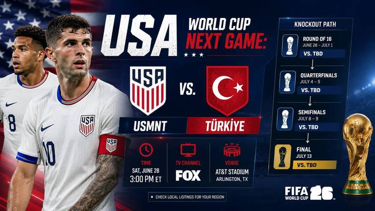 USA World Cup Next Game: USMNT vs. Türkiye Time, TV Channel and Knockout Path