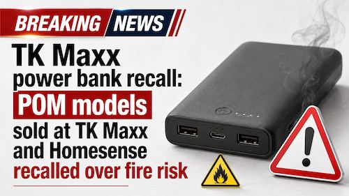 TK Maxx power bank recall: POM models sold at TK Maxx and Homesense recalled over fire risk
