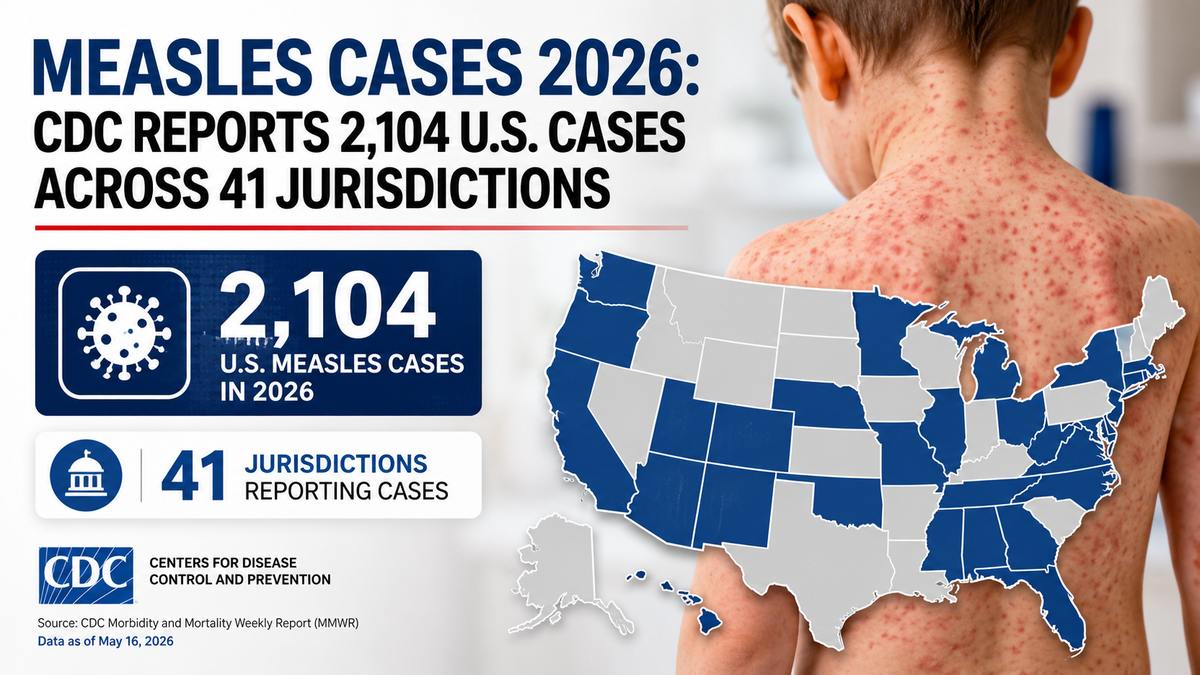Measles Cases 2026: CDC Reports 2,104 U.S. Cases Across 41 Jurisdictions