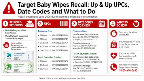 Target Baby Wipes Recall: Up & Up UPCs, Date Codes and What to Do