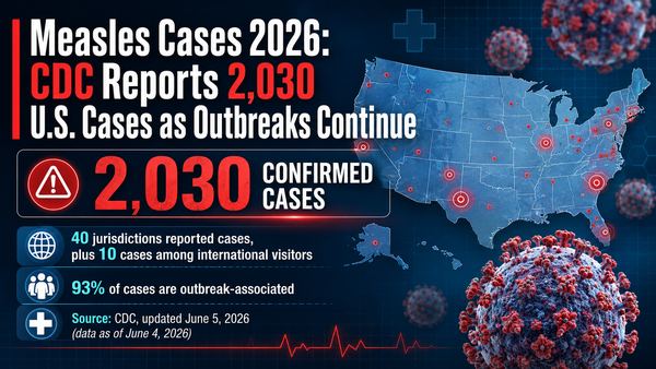 Measles Cases 2026: CDC Reports 2,030 U.S. Cases as Outbreaks Continue