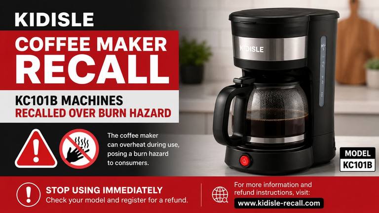 Kidisle Coffee Maker Recall: KC101B Machines Recalled Over Burn Hazard