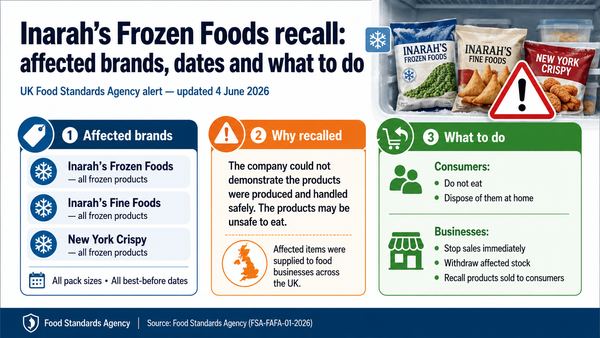 Inarah’s Frozen Foods recall: affected brands, dates and what to do