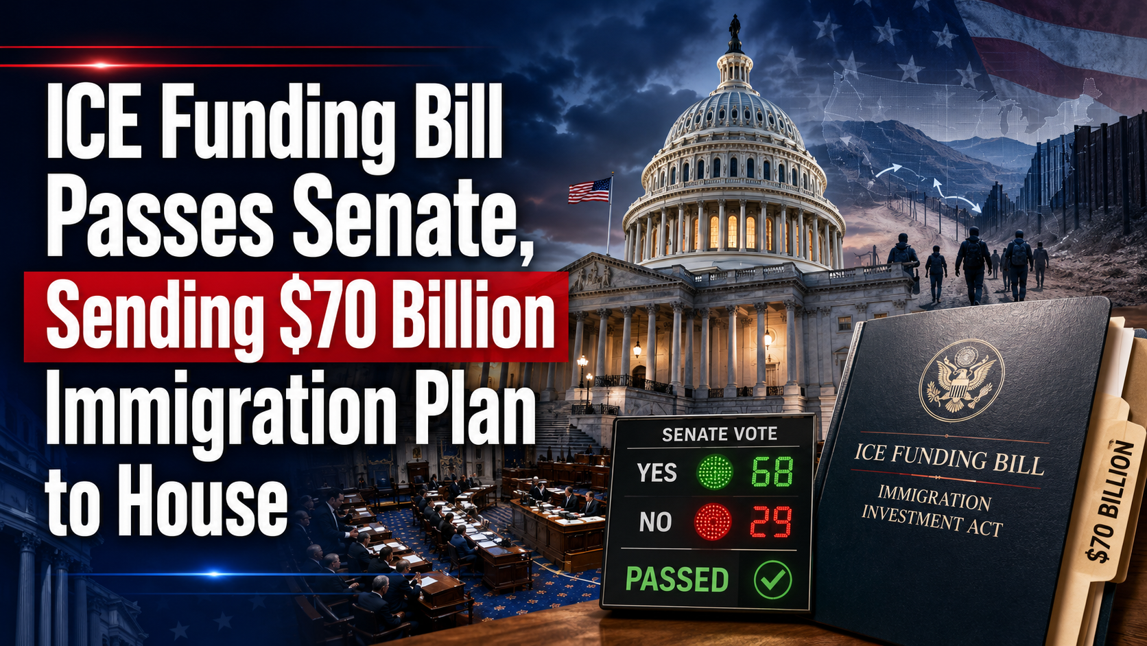 ICE Funding Bill Passes Senate, Sending $70 Billion Immigration Plan to House