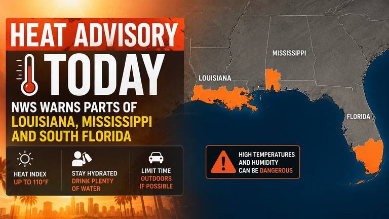 Heat Advisory Today: NWS Warns Parts of Louisiana, Mississippi and South Florida