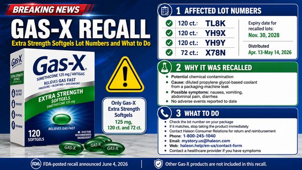 Gas-X Recall: Extra Strength Softgels Lot Numbers and What to Do