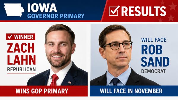 Iowa Governor Primary Results: Zach Lahn Wins GOP Race, Will Face Rob Sand