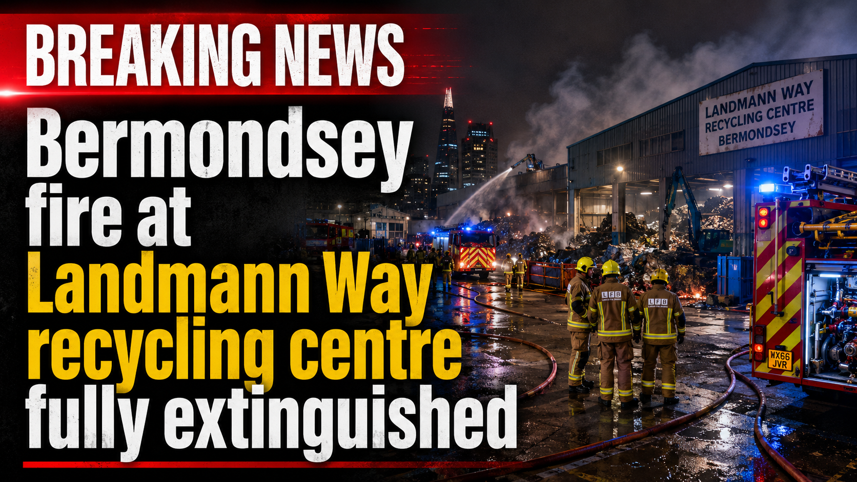 Bermondsey fire at Landmann Way recycling centre fully extinguished