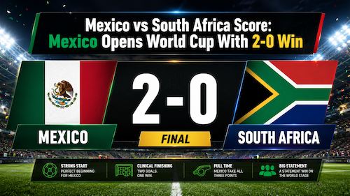 Mexico vs South Africa Score: Mexico Opens World Cup With 2-0 Win
