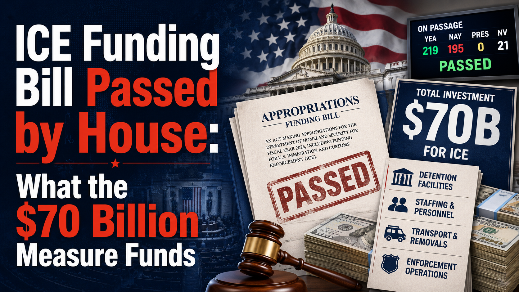 ICE Funding Bill Passed by House: What the $70 Billion Measure Funds