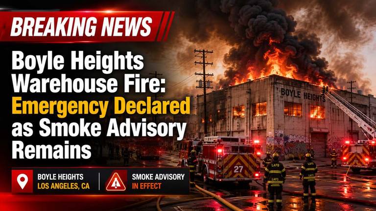 Boyle Heights Warehouse Fire: Emergency Declared as Smoke Advisory Remains
