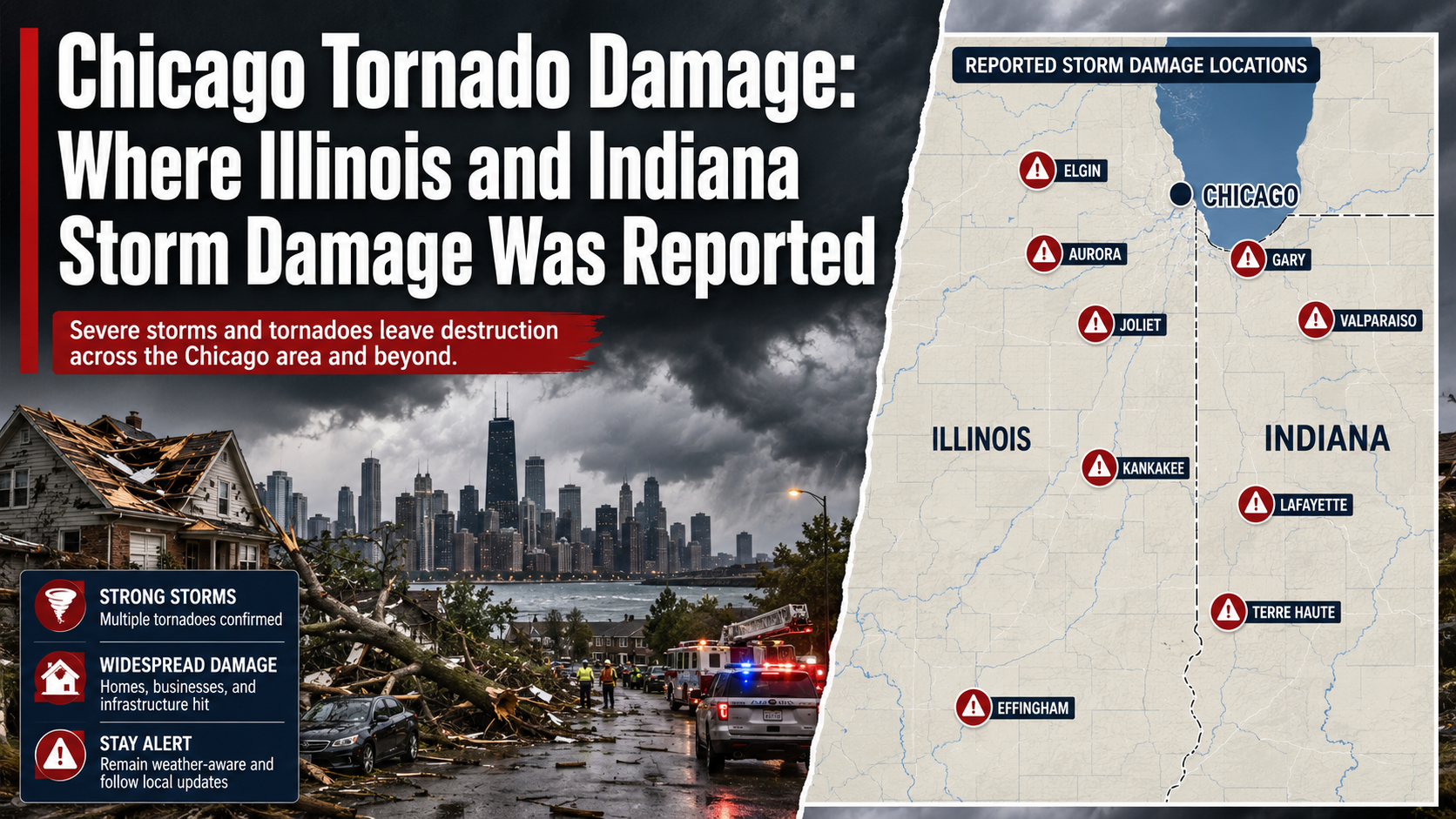 Chicago Tornado Damage: Where Illinois and Indiana Storm Damage Was Reported