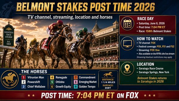Belmont Stakes Post Time 2026: TV Channel, Streaming, Location and Horses