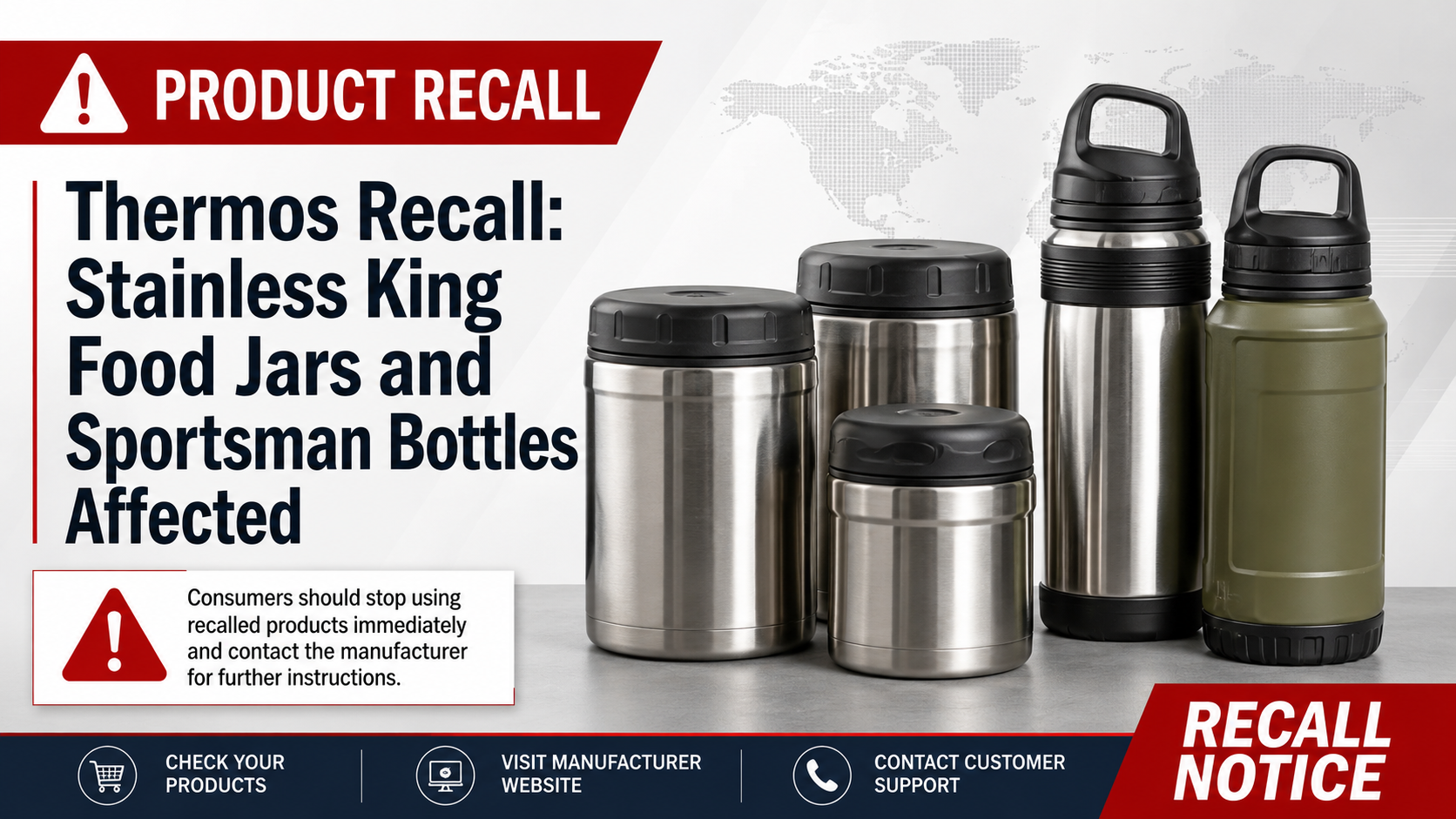Thermos Recall: Stainless King Food Jars and Sportsman Bottles Affected