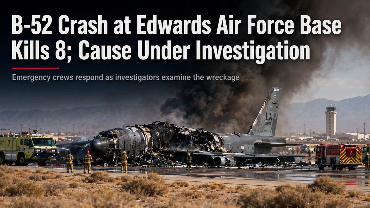 B-52 Crash at Edwards Air Force Base Kills 8; Cause Under Investigation