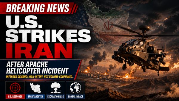 US Strikes Iran After Apache Helicopter Incident Near Hormuz