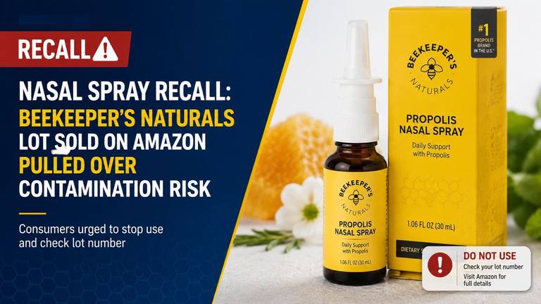 Nasal Spray Recall: Beekeeper’s Naturals Lot Sold on Amazon Pulled Over Contamination Risk