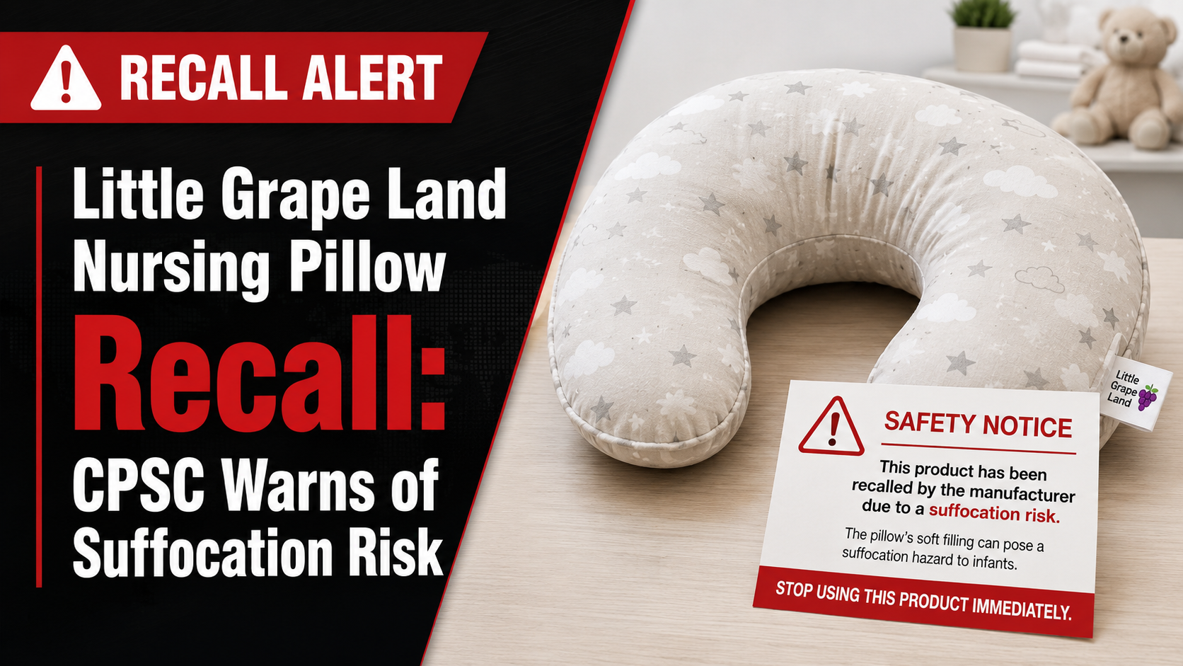 Little Grape Land Nursing Pillow Recall: CPSC Warns of Suffocation Risk