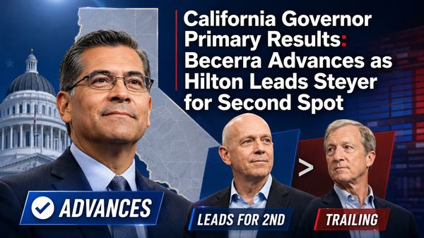 California Governor Primary Results: Becerra Advances as Hilton Leads Steyer for Second Spot